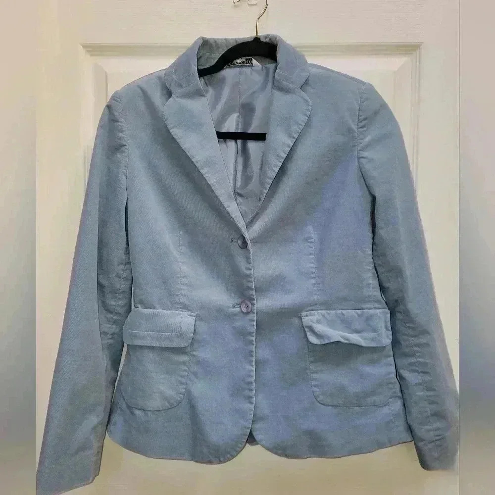 Pendelton Women's Baby Blue Light Corduroy Button Blazer Size Small